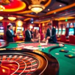 Players enjoying their gambling experience at a luxurious casino featuring 1gom in vibrant colors.