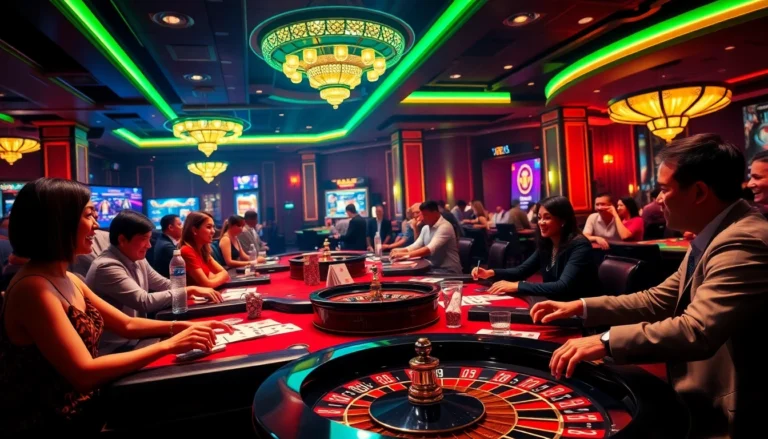 Experience the thrill of gambling at https://okfuntb.com/ with vibrant casino tables and excited players.