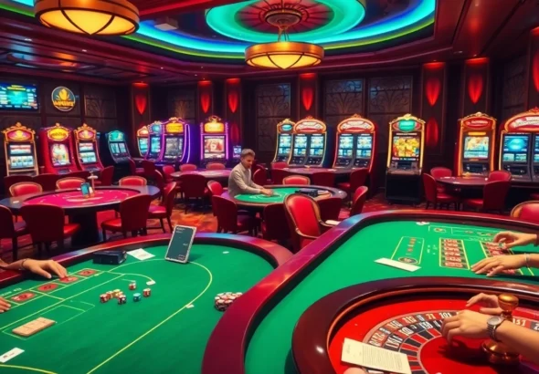 Experience the thrill of winning at https://ibet.gold/ with vibrant casino tables, lively players, and colorful slot machines.