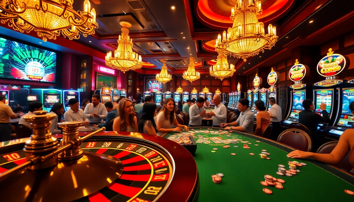 Dive into the gaming excitement at https://kkwinb.com/ with players reveling around a roulette wheel.
