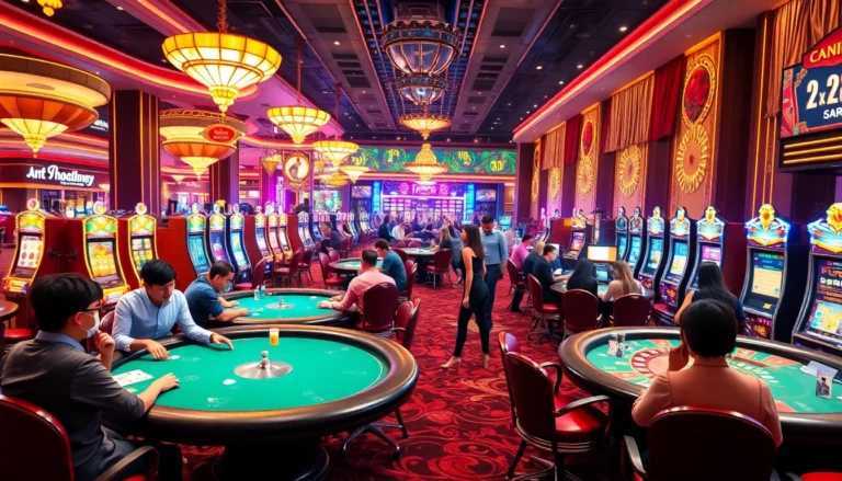 Experience the thrill of winning big at tại 789win with vibrant casino tables filled with players.